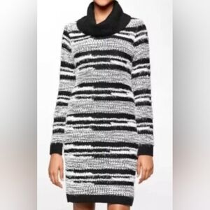 Calvin Klein Cowl Neck Striped Sweater Dress, NWT, XL